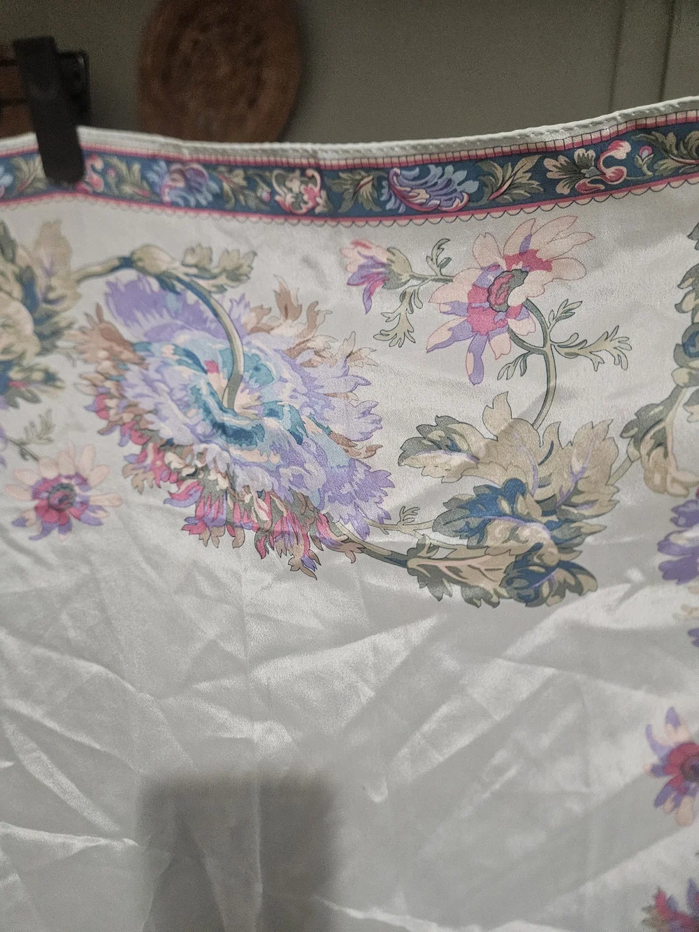 Vintage Liz Claiborne 100% Silk Floral Garden Square Scarf Made in Japan